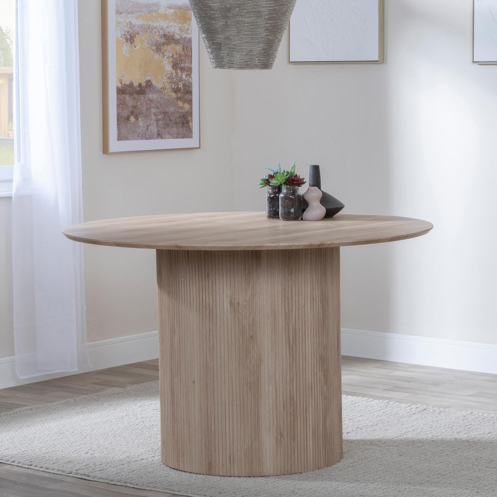 Renzo Oak Effect Round Dining Table 120cm