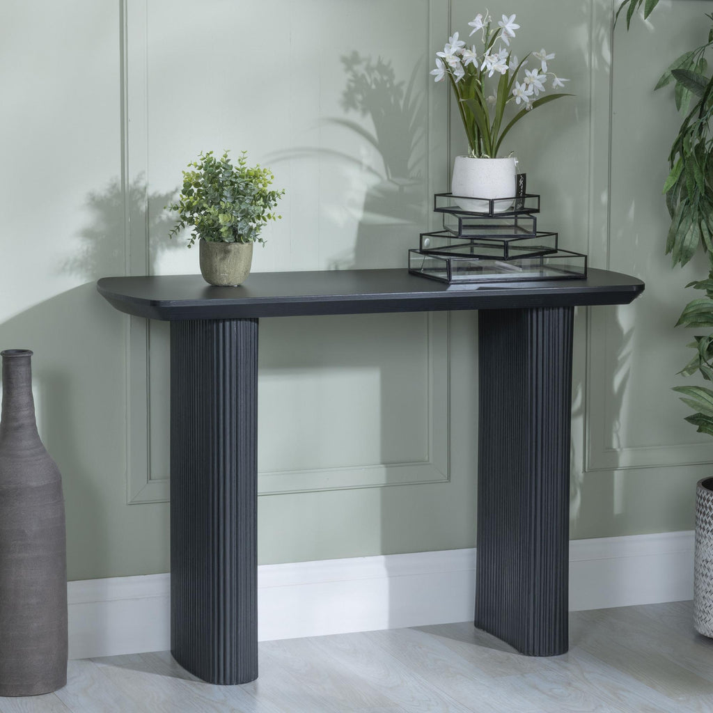 Renzo Rectangle MDF Console Table with Pedestal