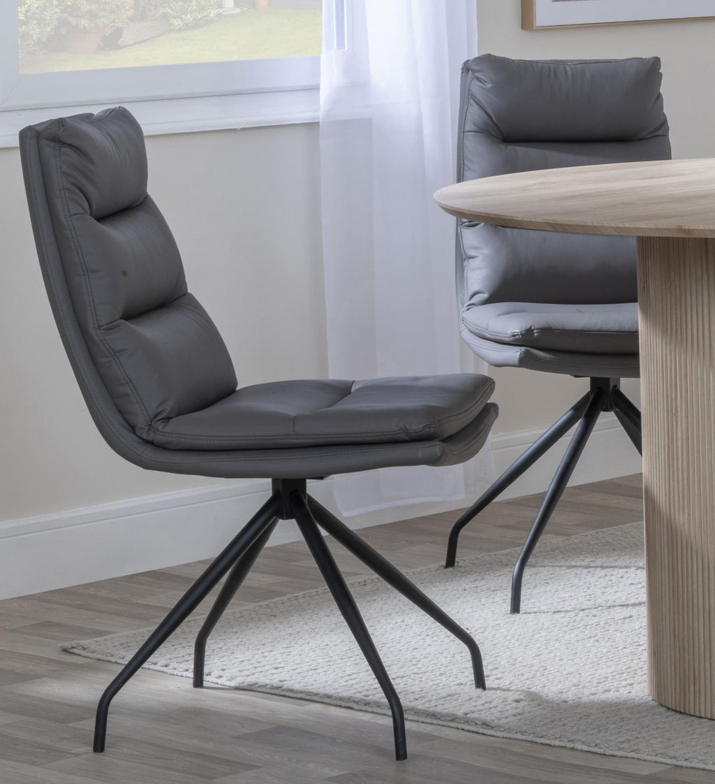 Mayfair Faux Leather Swivel Dining Chair