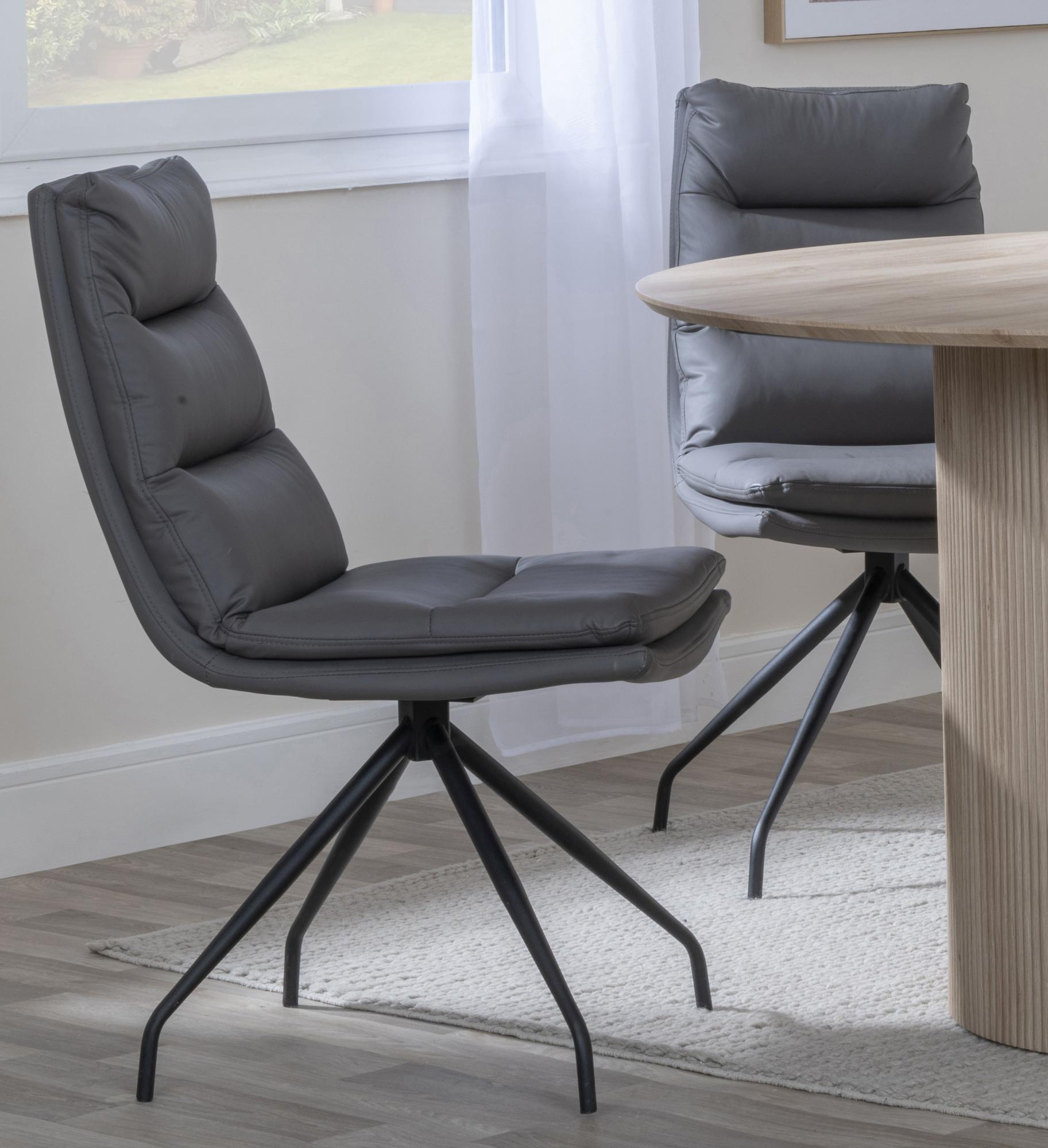 Mayfair Faux Leather Swivel Dining Chair
