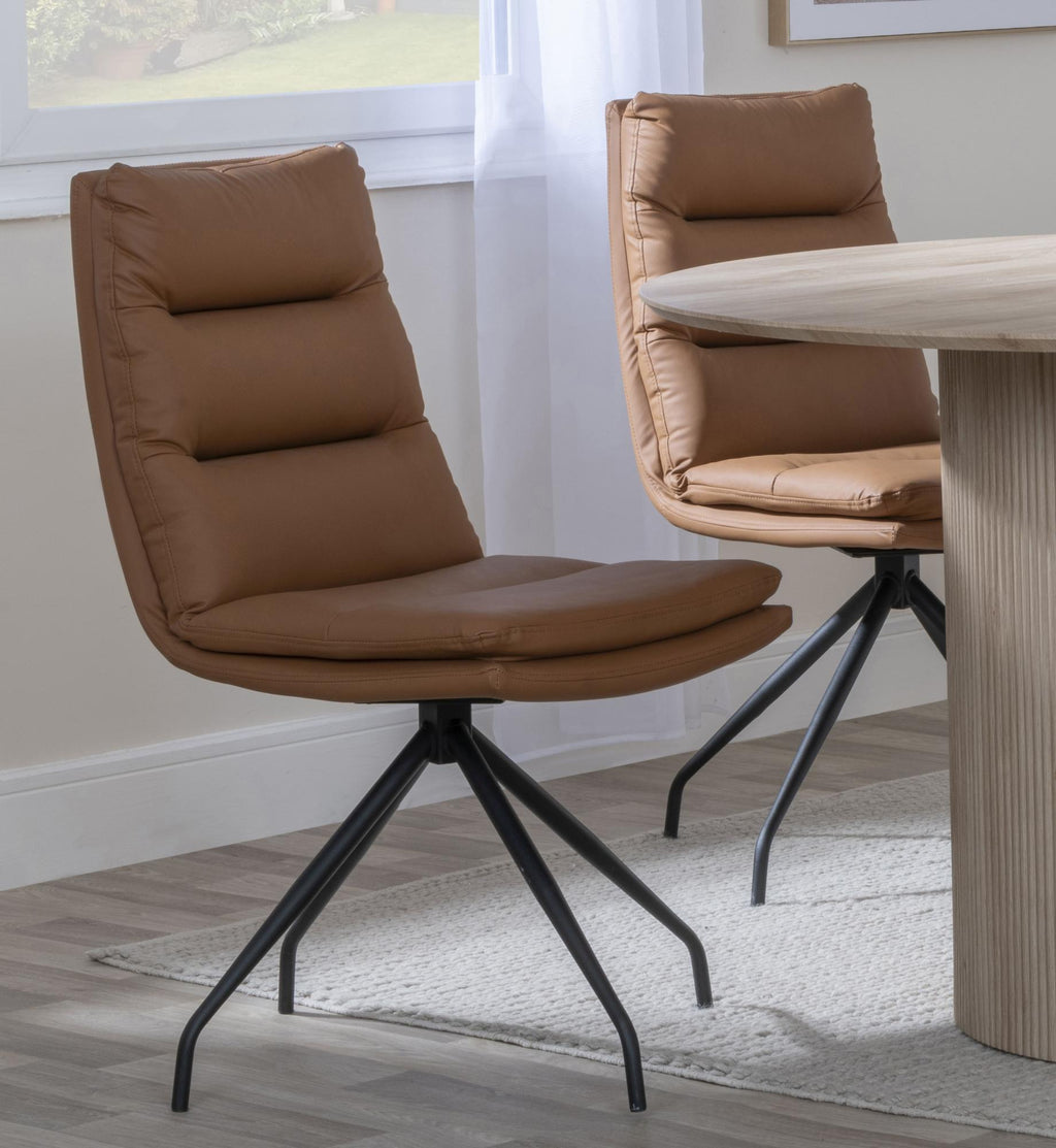 Mayfair Faux Leather Swivel Dining Chair