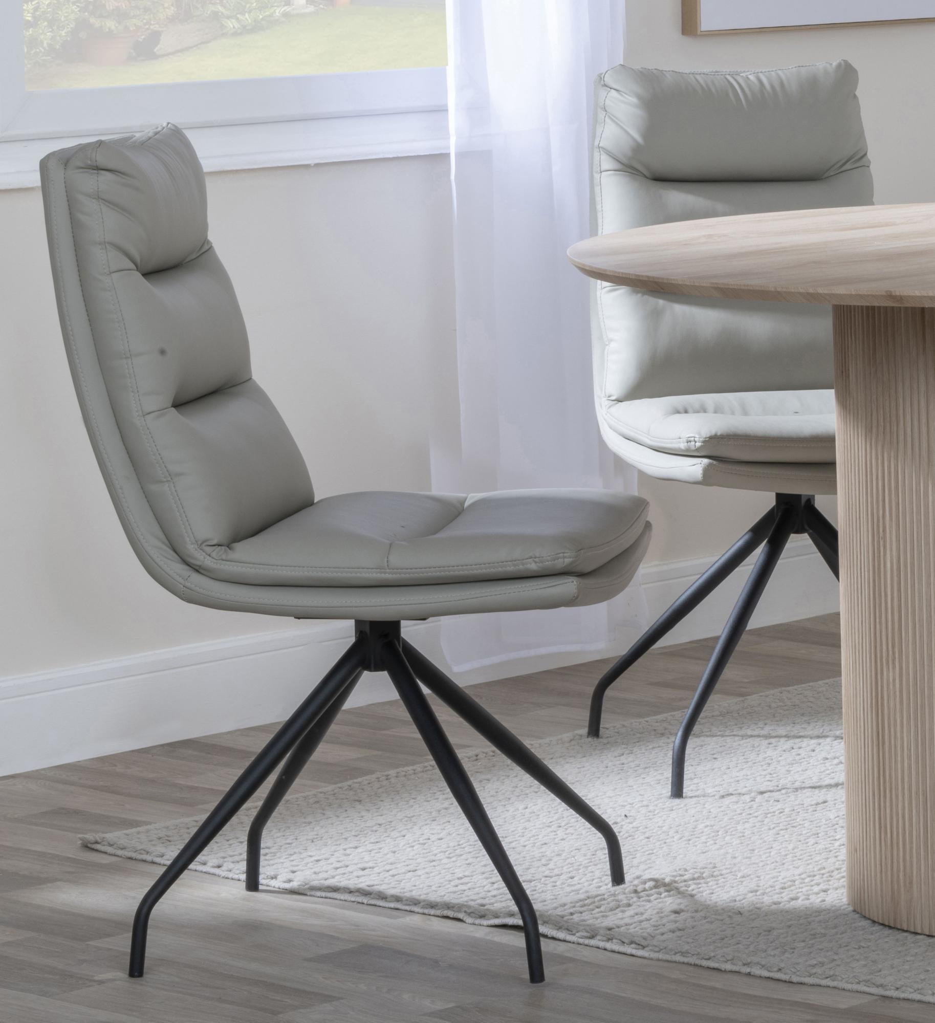 Mayfair Faux Leather Swivel Dining Chair