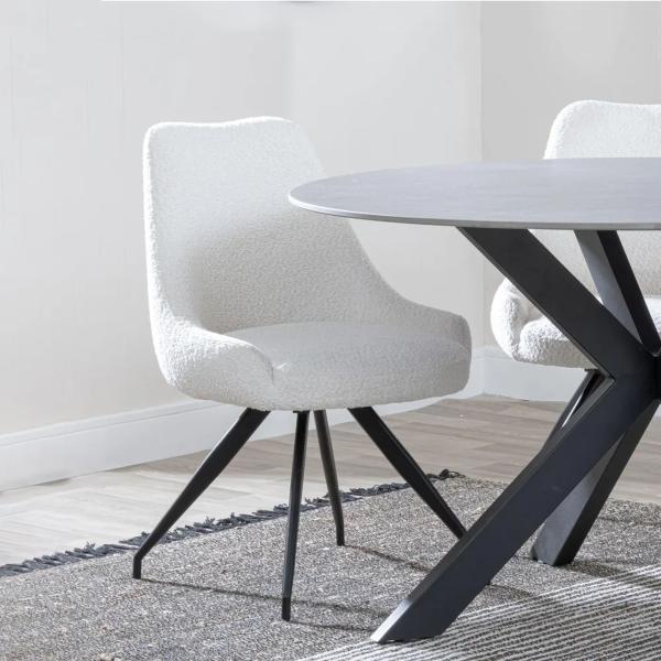 Velours Velvet Fabric Swivel Dining Chair
