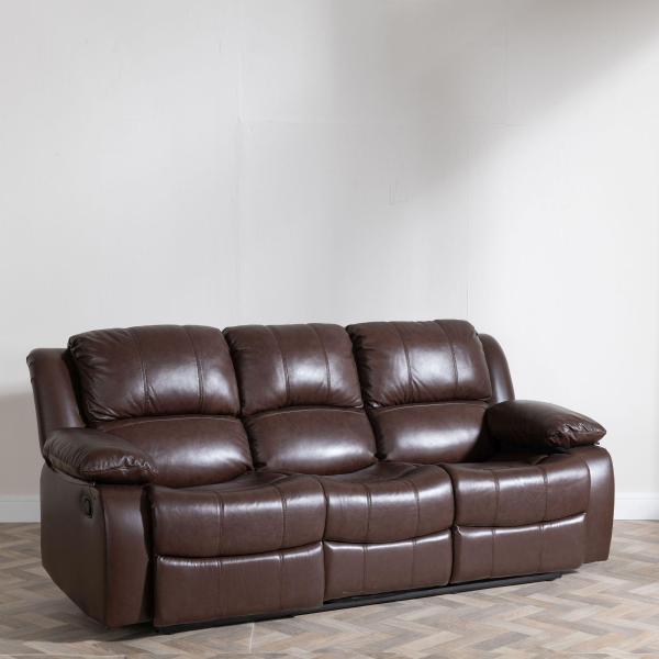 Helena Brown Leather Electric Recliner Sofa