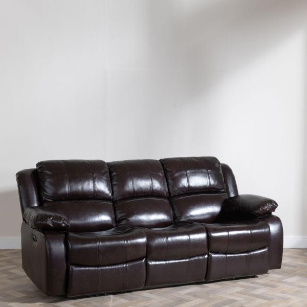 Helena Burgundy Leather Electric Recliner Sofa