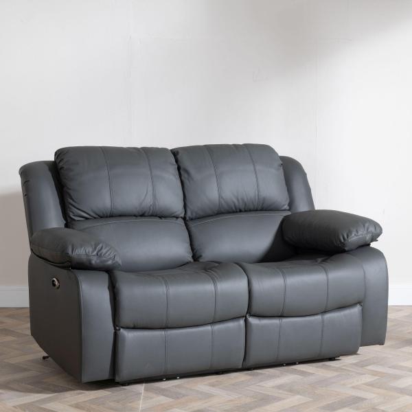 Helena Grey Leather Electric Recliner Sofa