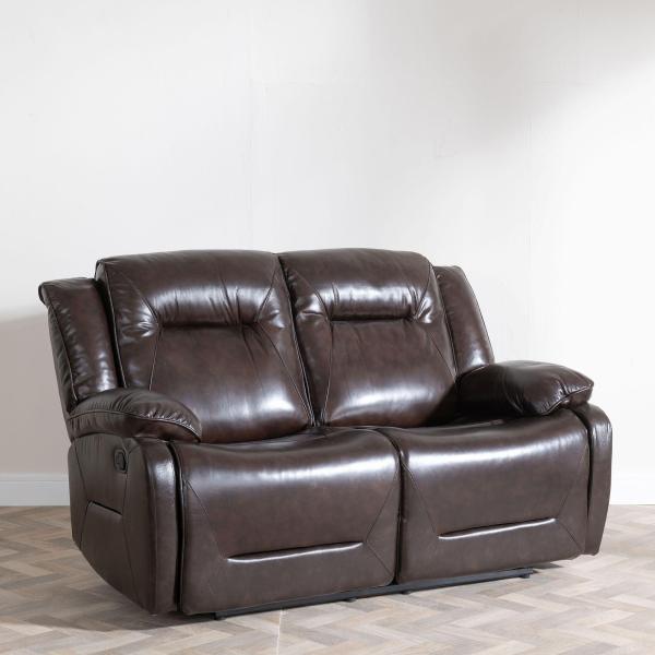 Adell Dark Brown Leather Electric Recliner Sofa
