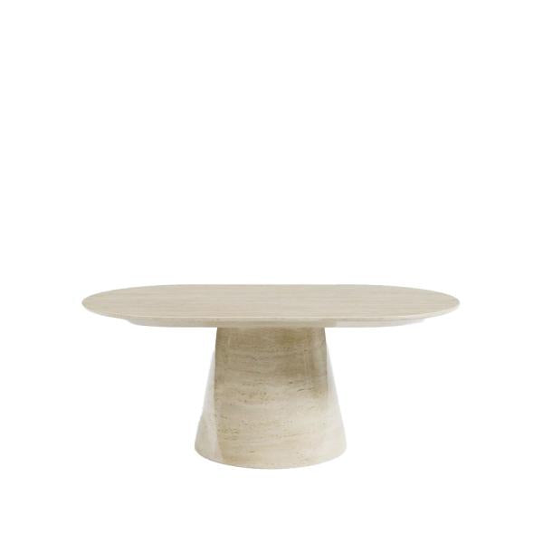 Cannes Beige Engineered Marble Oval Coffee Table