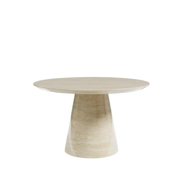 Cannes Beige Engineered Marble Round Dining Table 130cm