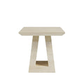 Pluto Beige Engineered Marble End Table