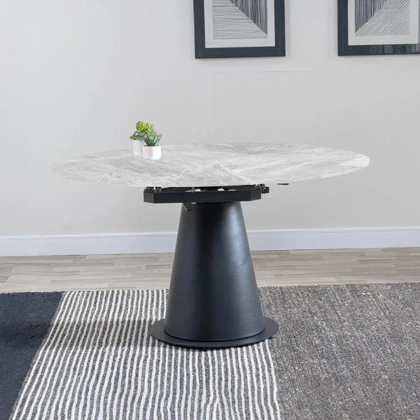 Clara Grey Ceramic Round Dining Table 135cm