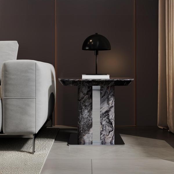 Ravello Grey Engineered Marble End Table