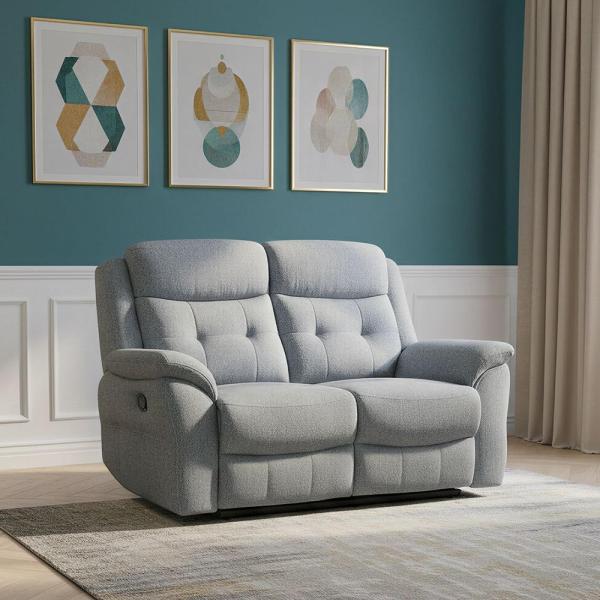 Thomas Grey Fabric Manual Recliner Sofa