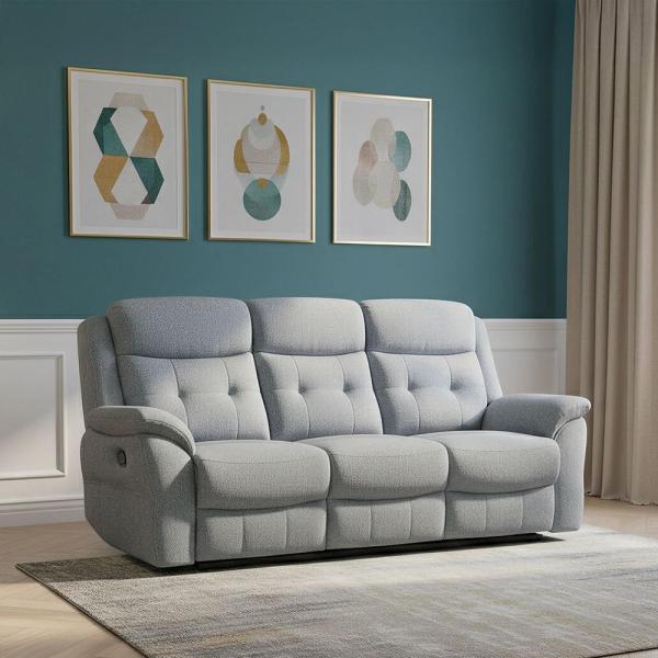 Thomas Grey Fabric Manual Recliner Sofa