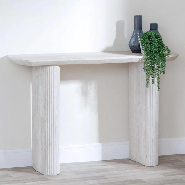 Renzo Rectangle MDF Console Table with Pedestal