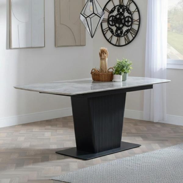 Valtaro Grey Ceramic Extending Dining Table 130cm-170cm