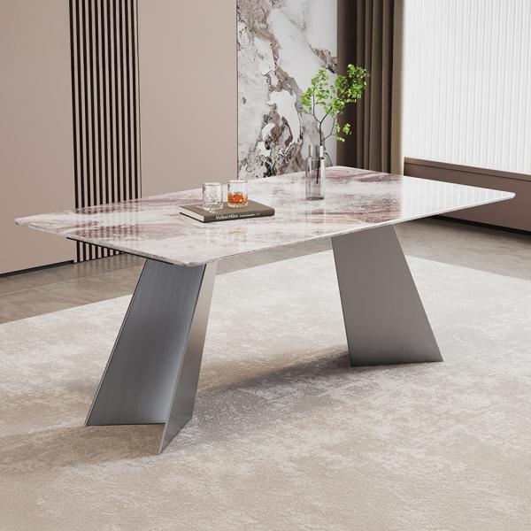 Daytona White Engineered Marble Dining Table 220cm