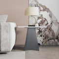 Daytona White Engineered Marble End Table