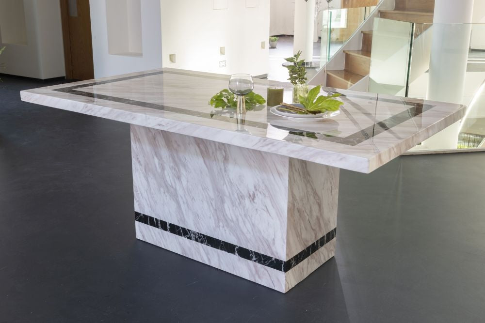 Arzano Cream Engineered Marble Dining Table 180cm