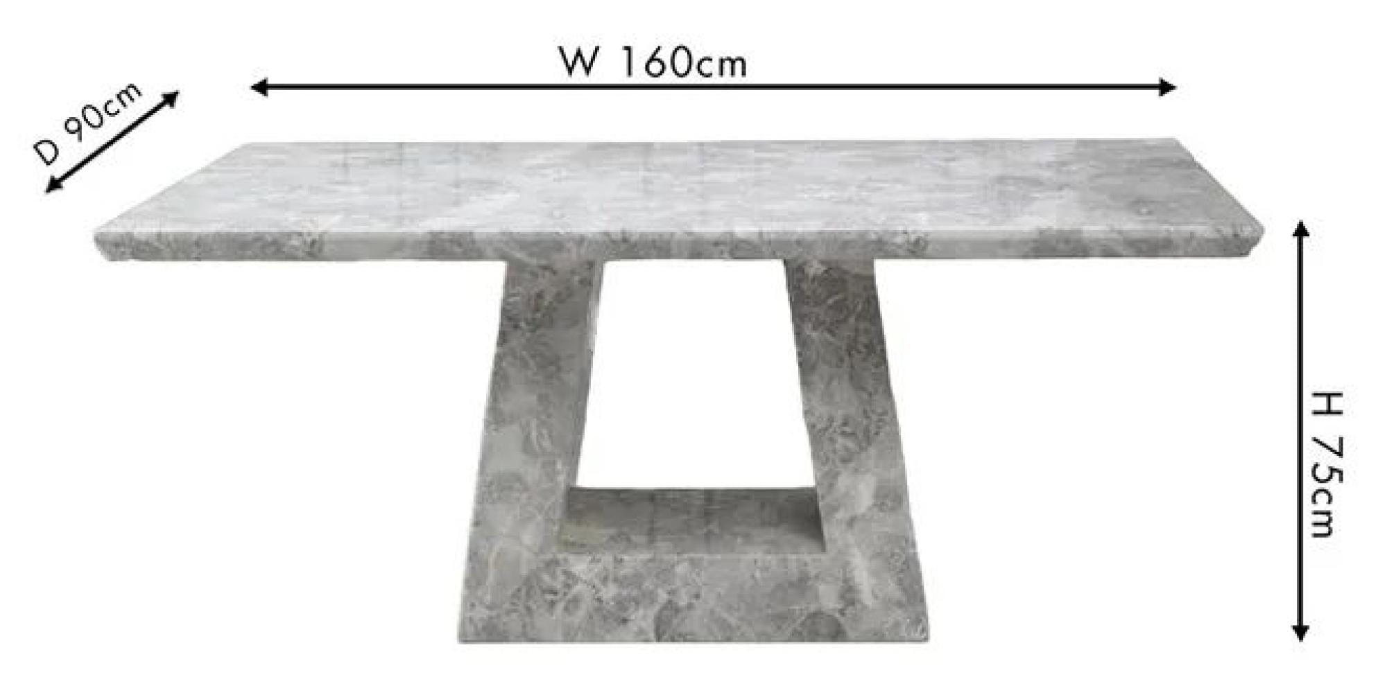 Hugo Grey Engineered Marble Dining Table 180cm