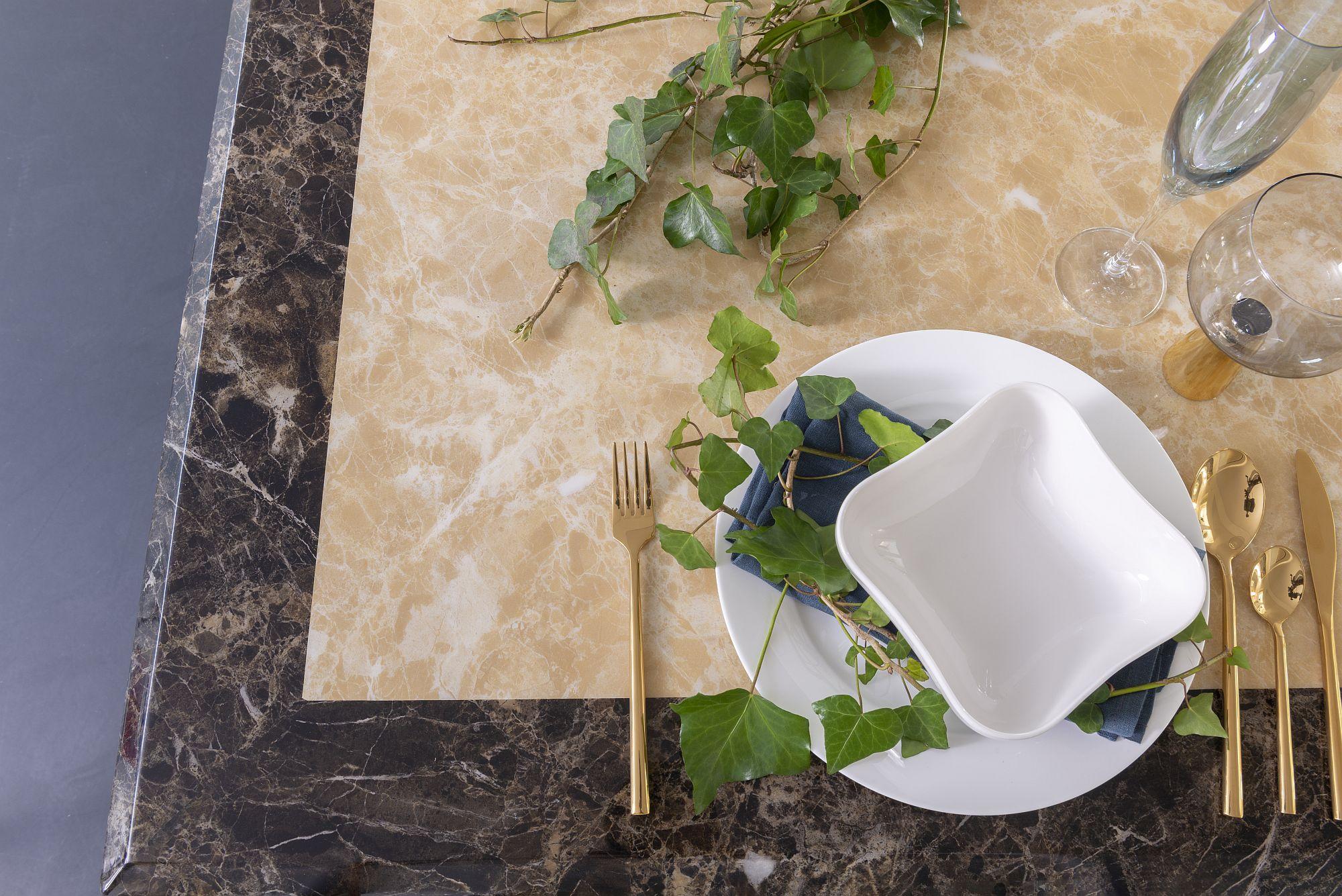 Venus Cream Engineered Marble Dining Table 160cm