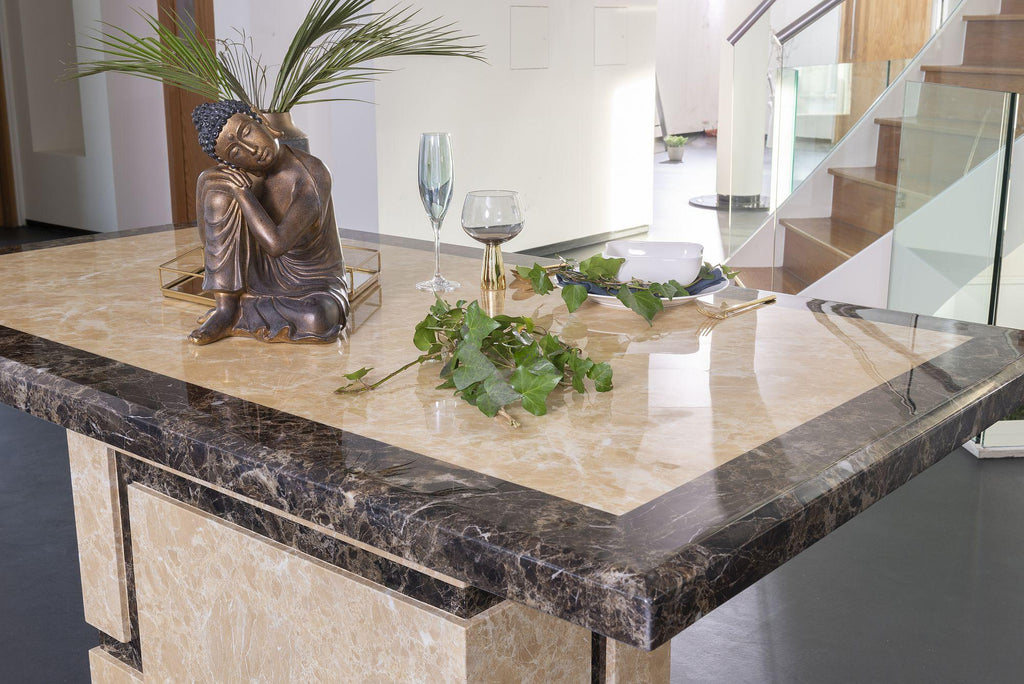 Venus Cream Engineered Marble Dining Table 160cm