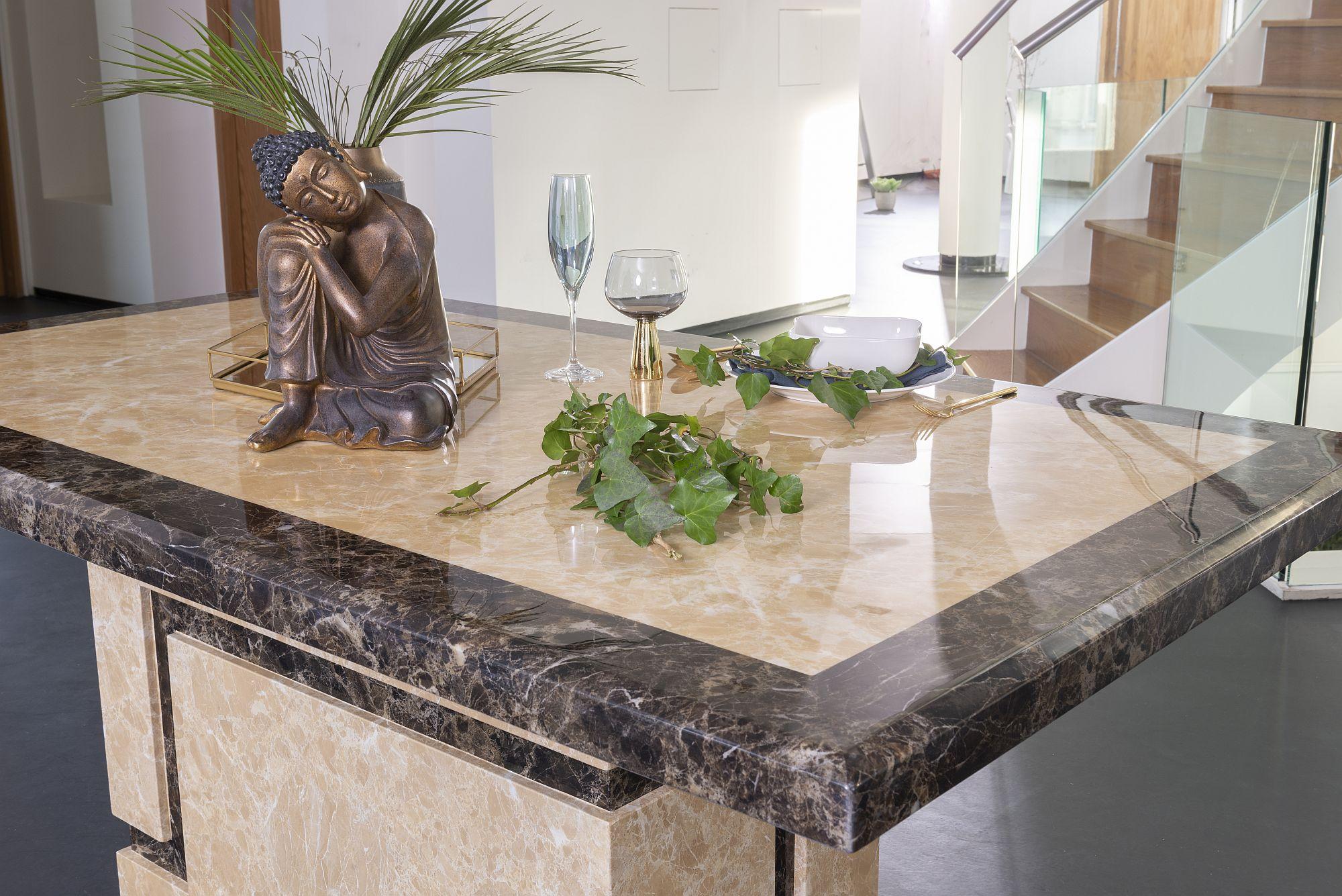 Venus Cream Engineered Marble Dining Table 160cm
