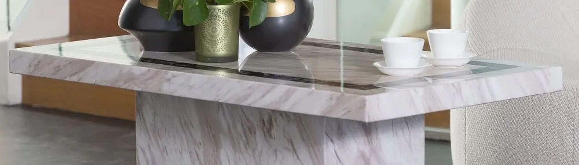 Arzano Cream Engineered Marble Coffee Table