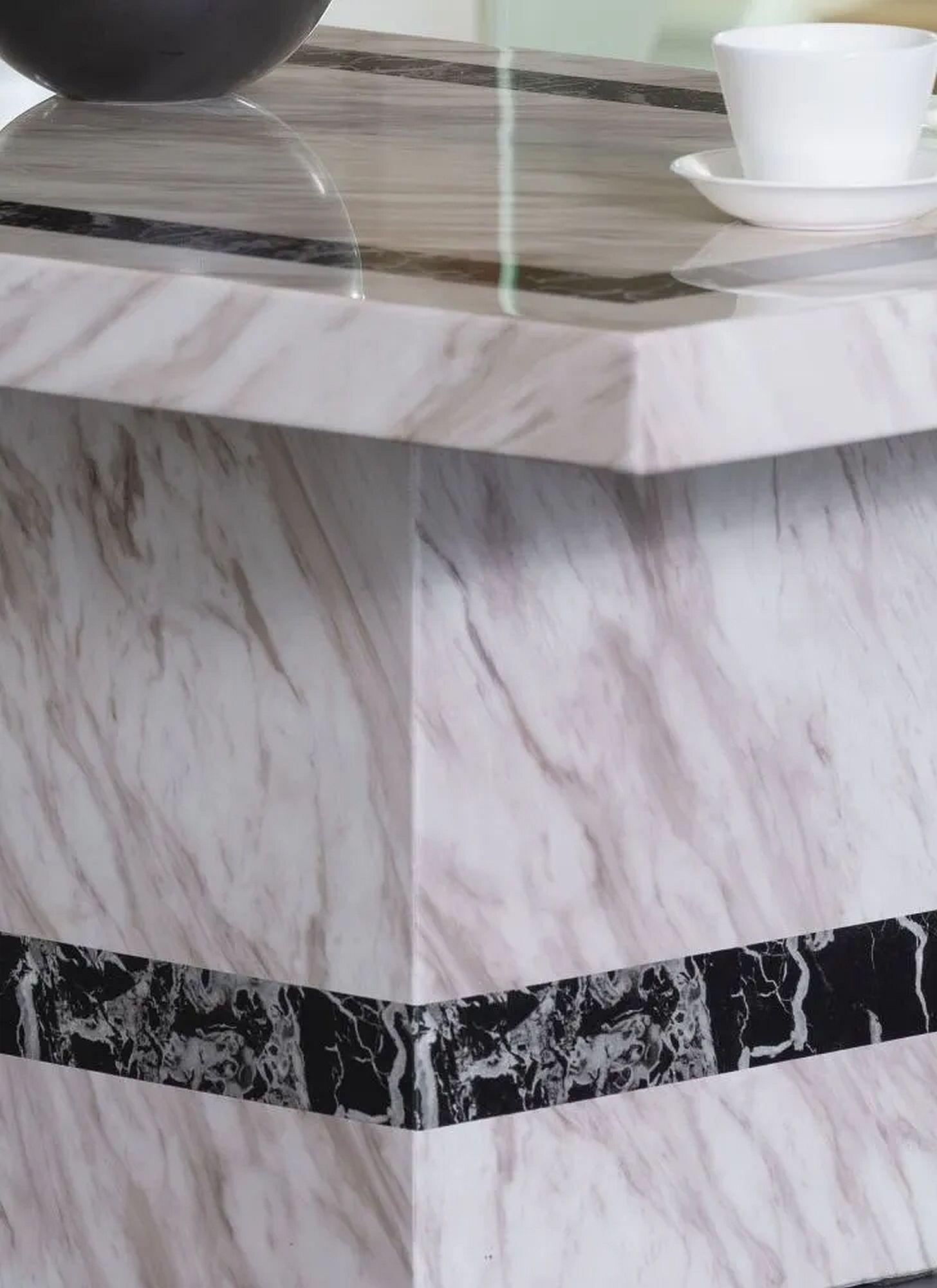 Arzano Cream Engineered Marble Coffee Table