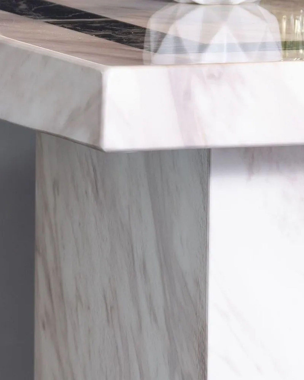 Arzano Cream Engineered Marble End Table