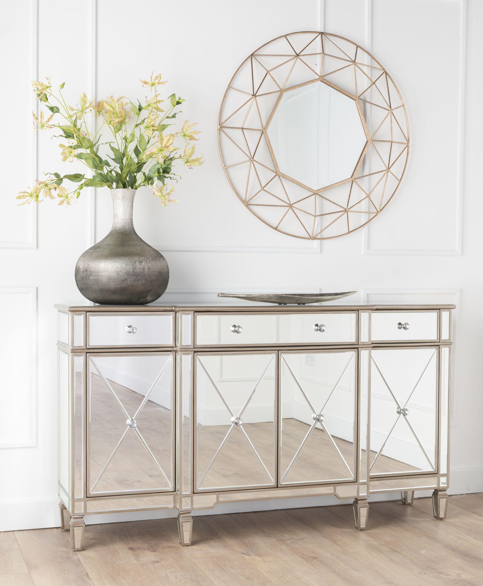 Lumina Champagne Mirrored Sideboard