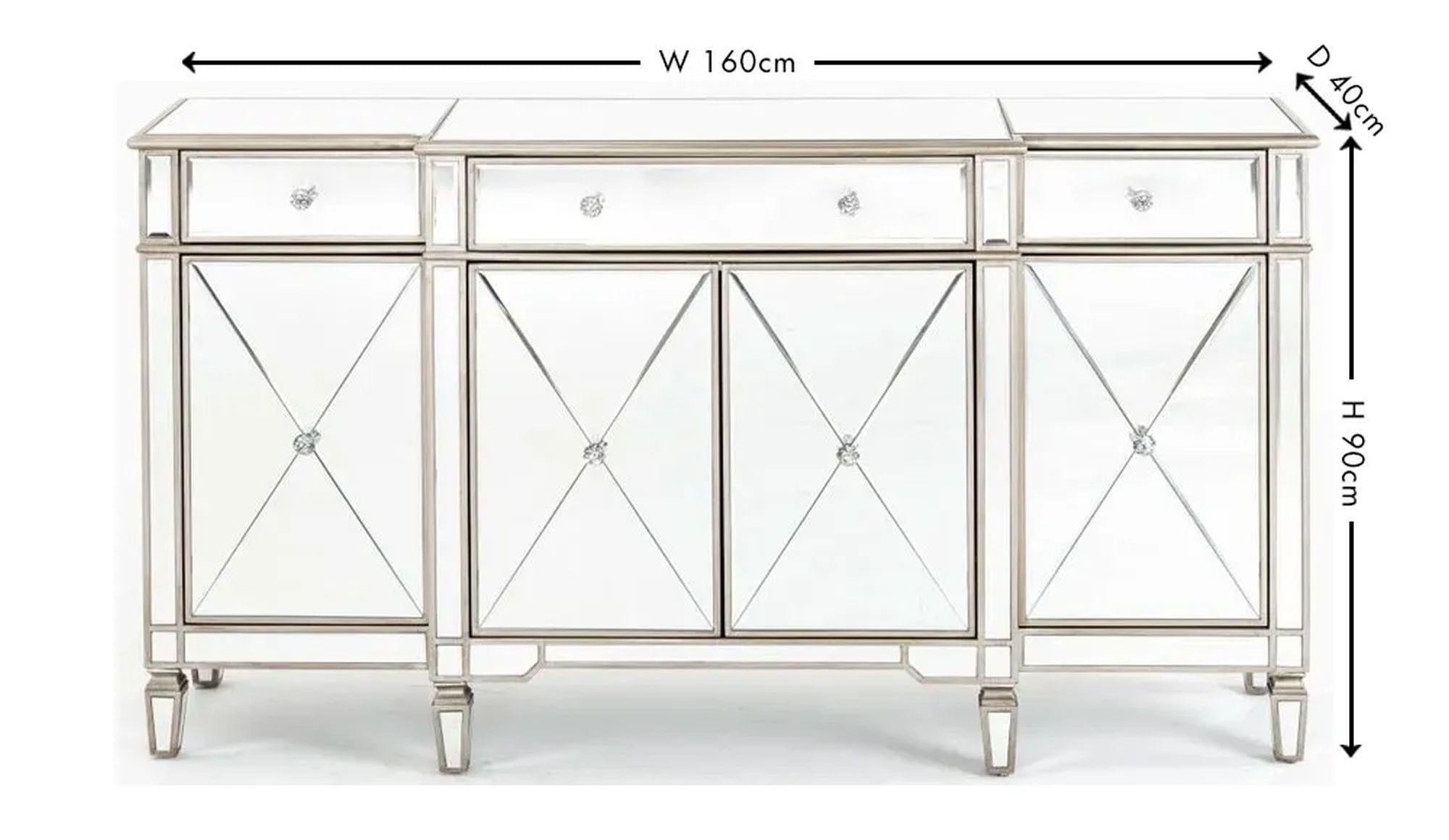 Lumina Champagne Mirrored Sideboard
