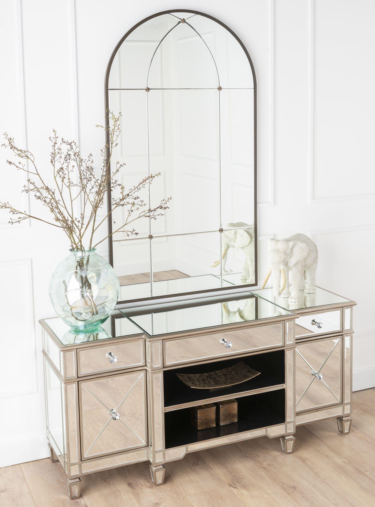 Lumina Champagne Mirrored TV Stand