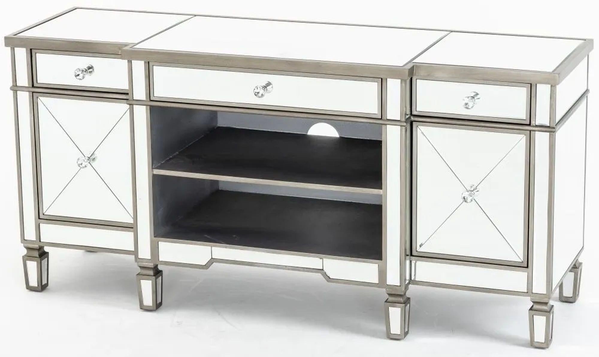 Lumina Champagne Mirrored TV Stand