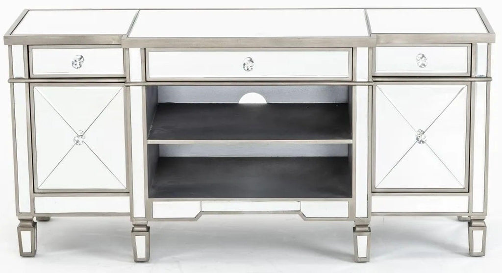 Lumina Mirrored TV Unit with Champagne Trim
