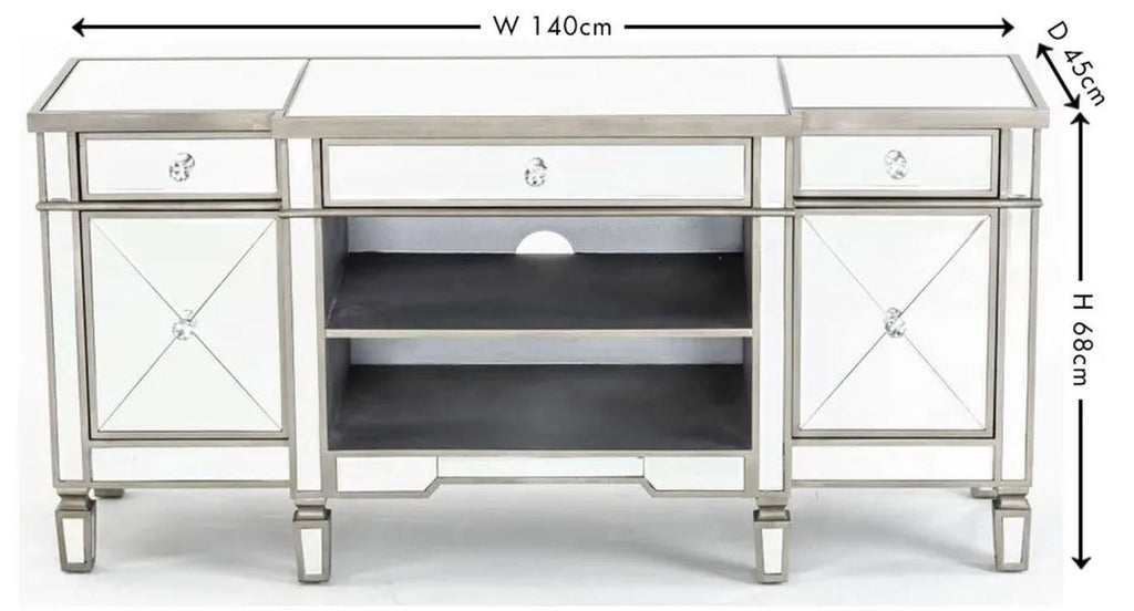 Lumina Champagne Mirrored TV Stand