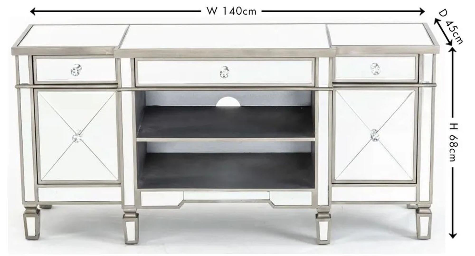Lumina Champagne Mirrored TV Stand