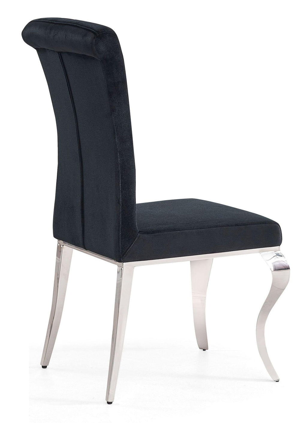 Noir Velvet Dining Chair with Chrome Legs
