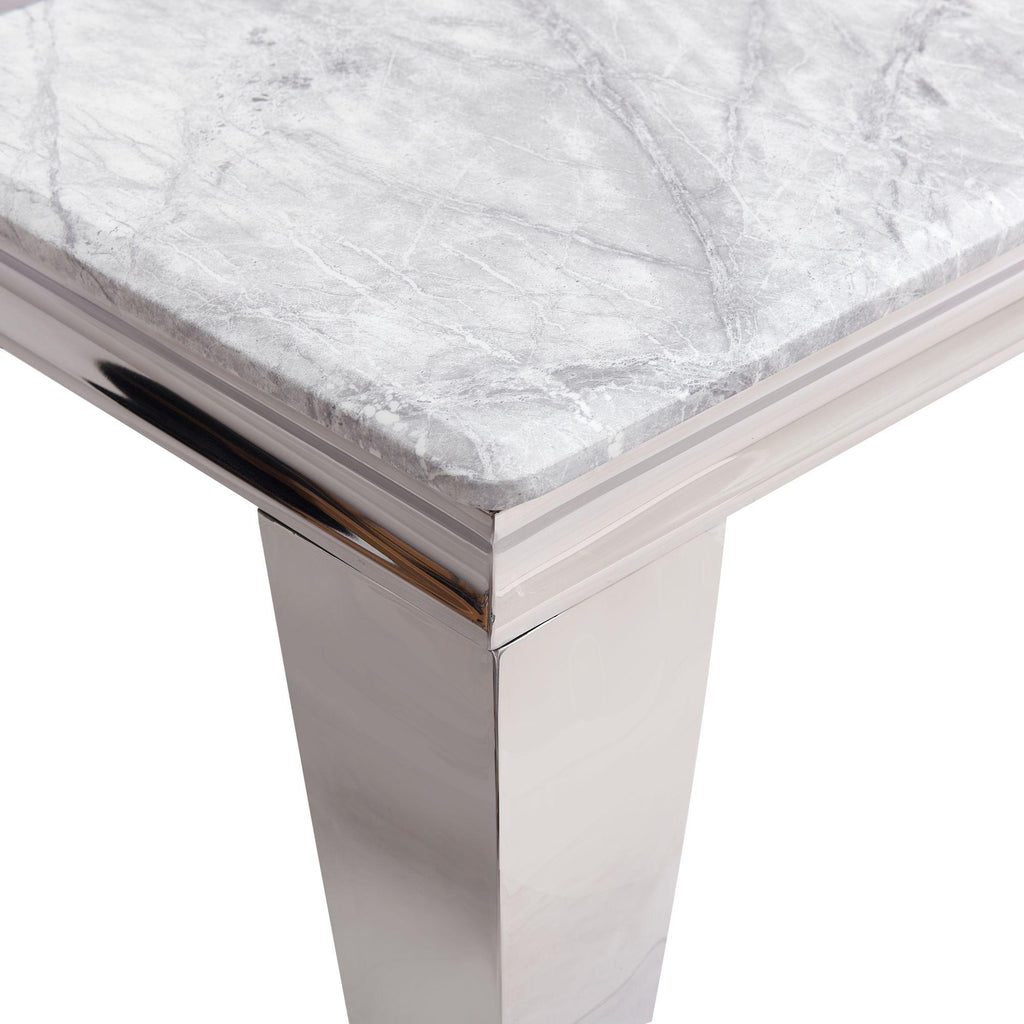 Merida Grey Chrome Marble Effect Console Table