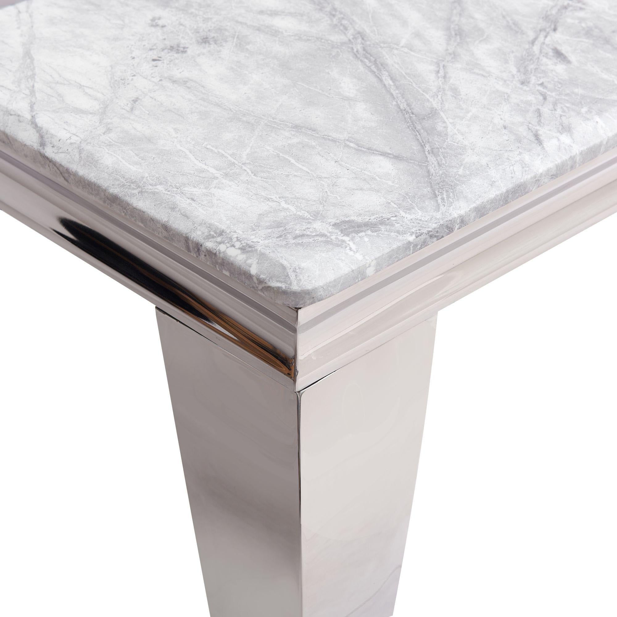 Merida Grey Chrome Marble Effect Console Table