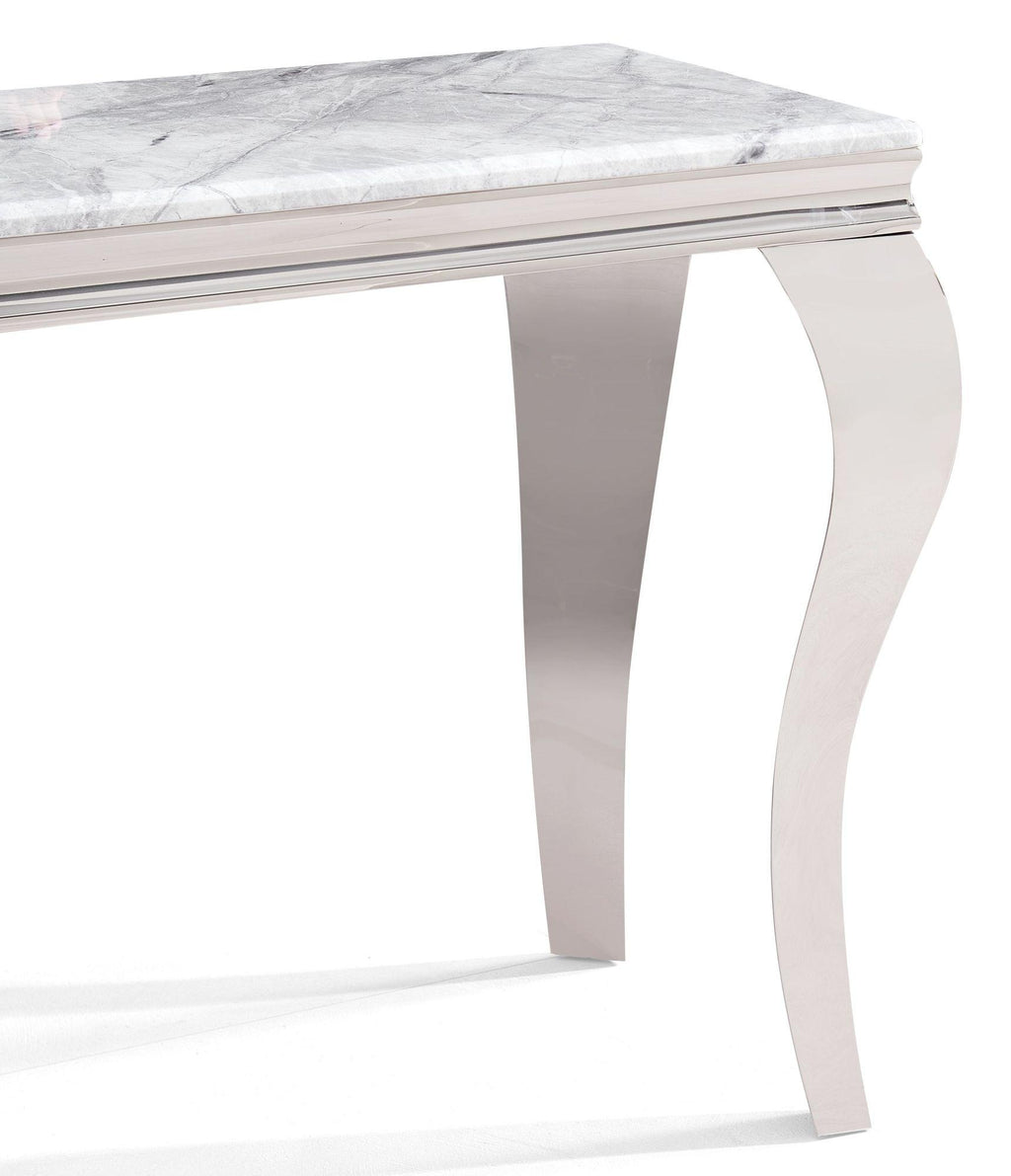 Merida Grey Chrome Marble Effect Console Table