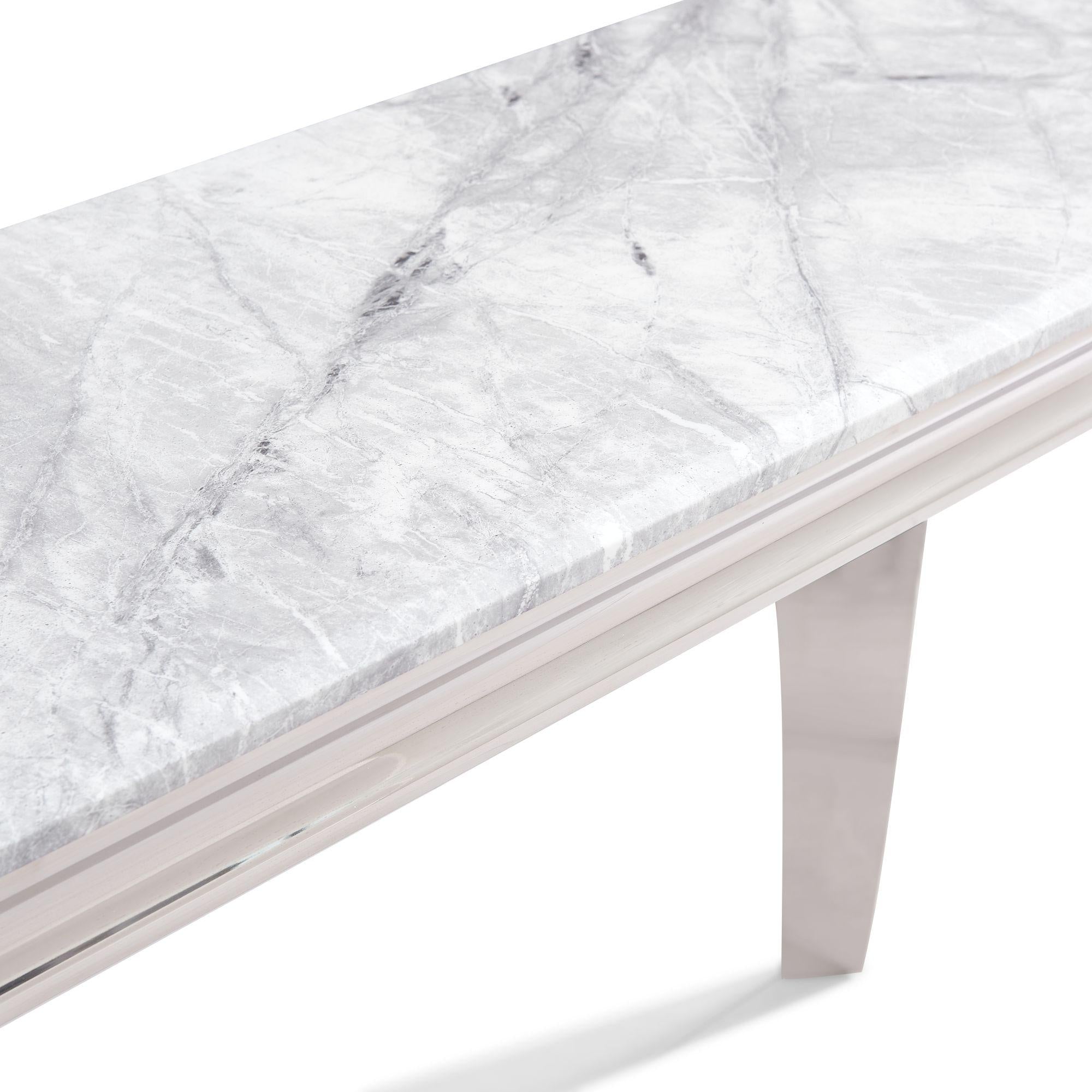 Merida Grey Chrome Marble Effect Console Table