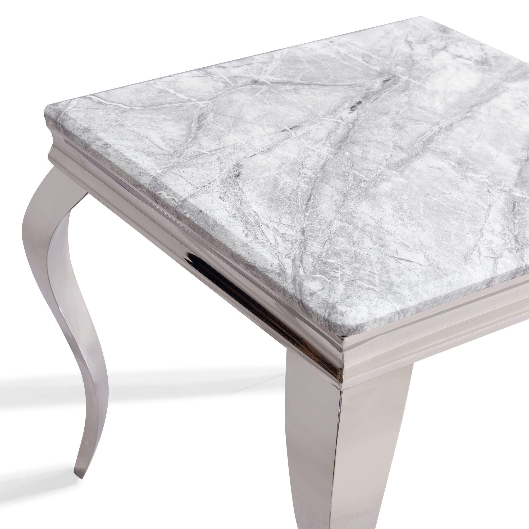 Merida Grey Marble Effect End Table