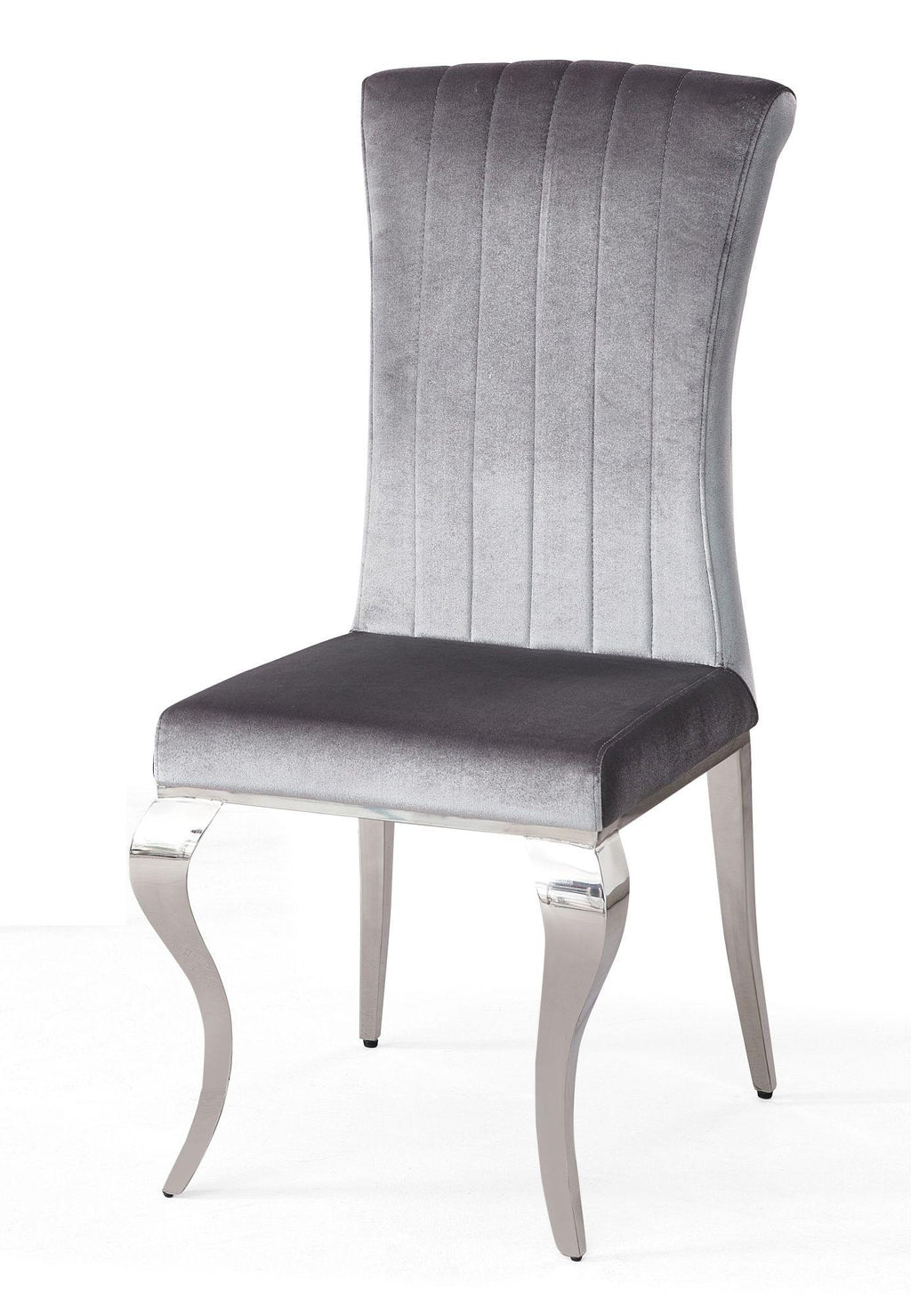 Noir Velvet Dining Chair with Chrome Legs