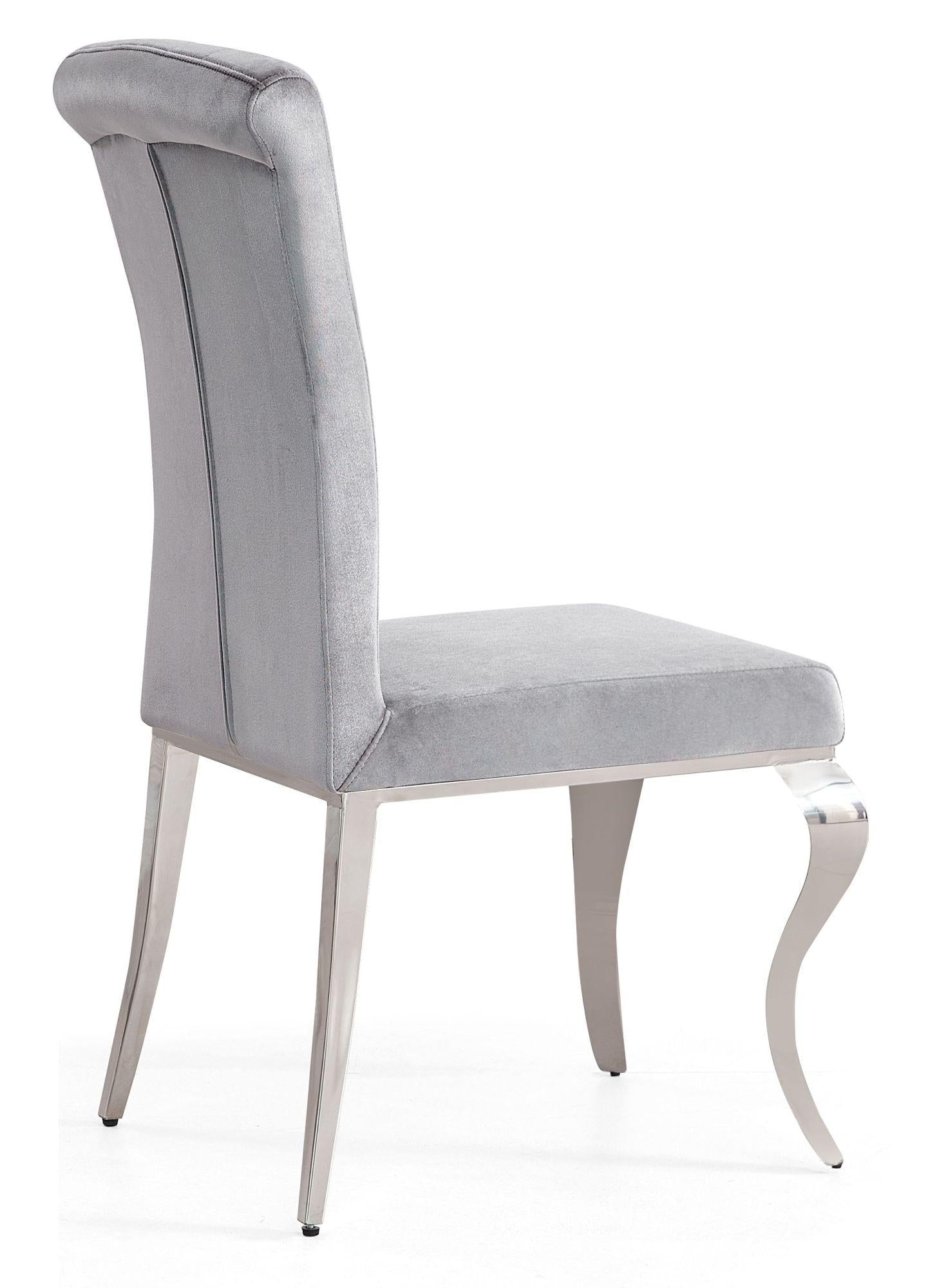Noir Velvet Dining Chair with Chrome Legs