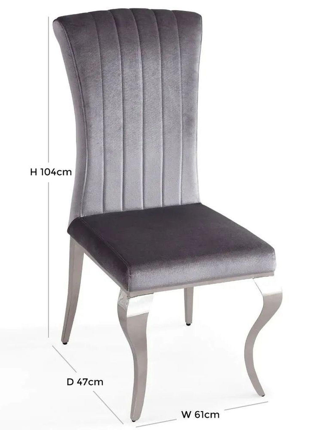 Noir Velvet Dining Chair with Chrome Legs