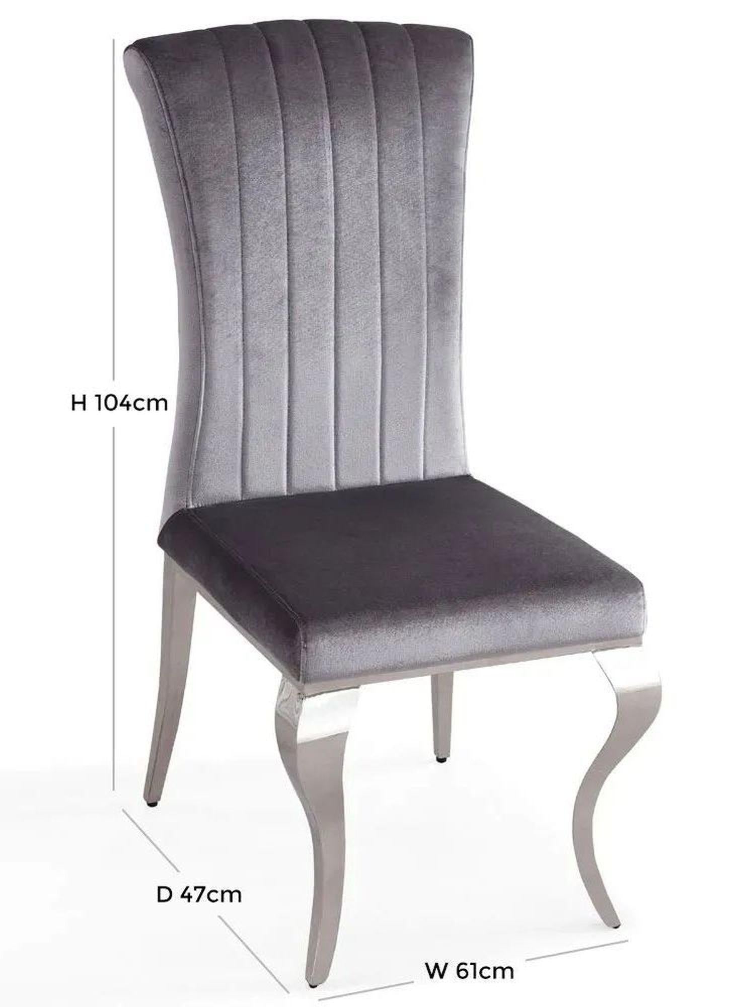 Noir Velvet Dining Chair with Chrome Legs