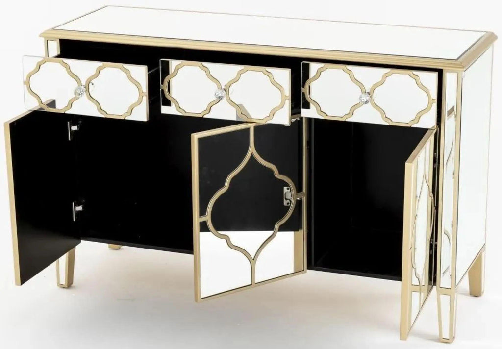 Aurelia Mirrored Gold Trim Sideboard