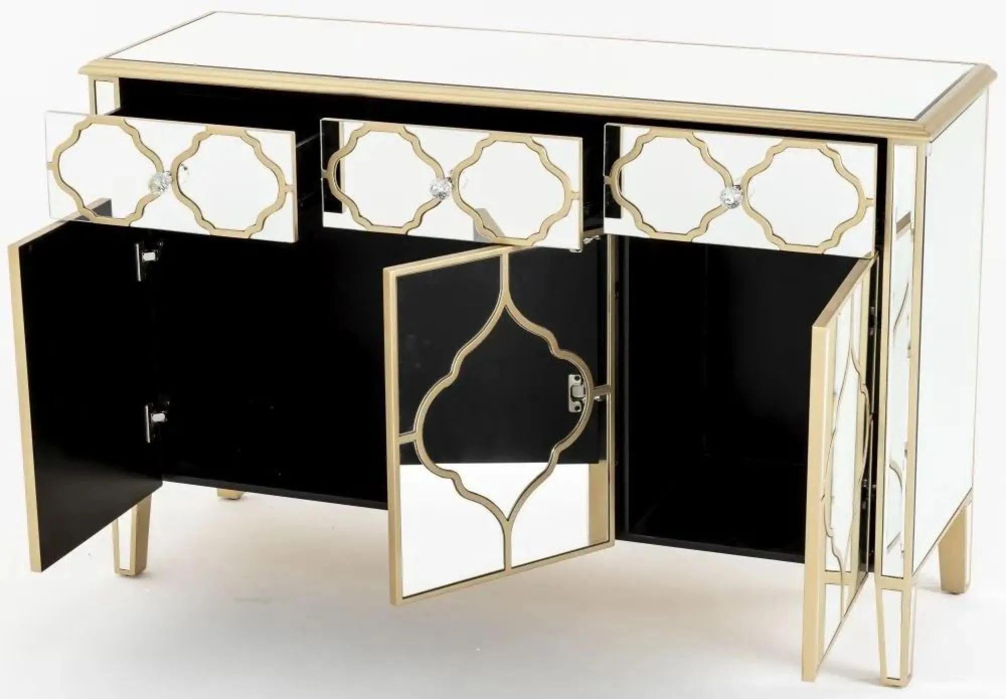 Aurelia Mirrored Gold Trim Sideboard