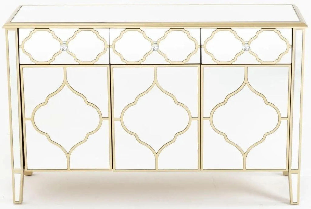 Aurelia Mirrored Gold Trim Sideboard